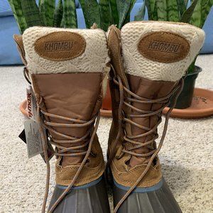 Khombu Cozy Tall Pac Waterproof Insulated Suede - Size 8